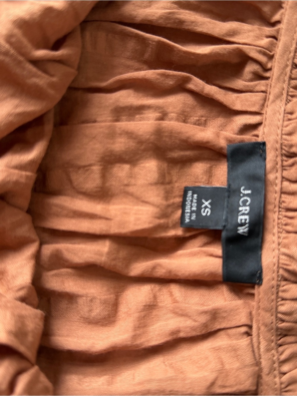 J. Crew Rust-Brown Smocked Square-Neck Top - Picture 5 of 6